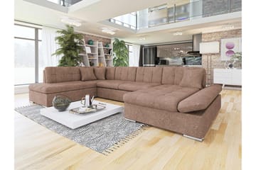 Zumar Sovesofa med Chaiselong og Dobbelt Chaiselong 4-personers i Bouclé - Rosa - Møbler - Sofaer - Sovesofaer