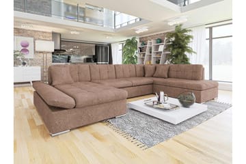 Zumar Sovesofa med Chaiselong og Dobbelt Chaiselong 4-personers i Bouclé - Rosa - Møbler - Sofaer - Sovesofaer