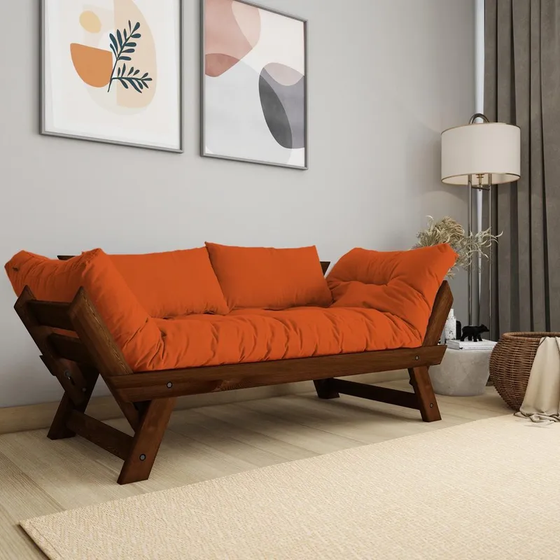 Zylar 2-personers Sovesofa, Brun/Orange