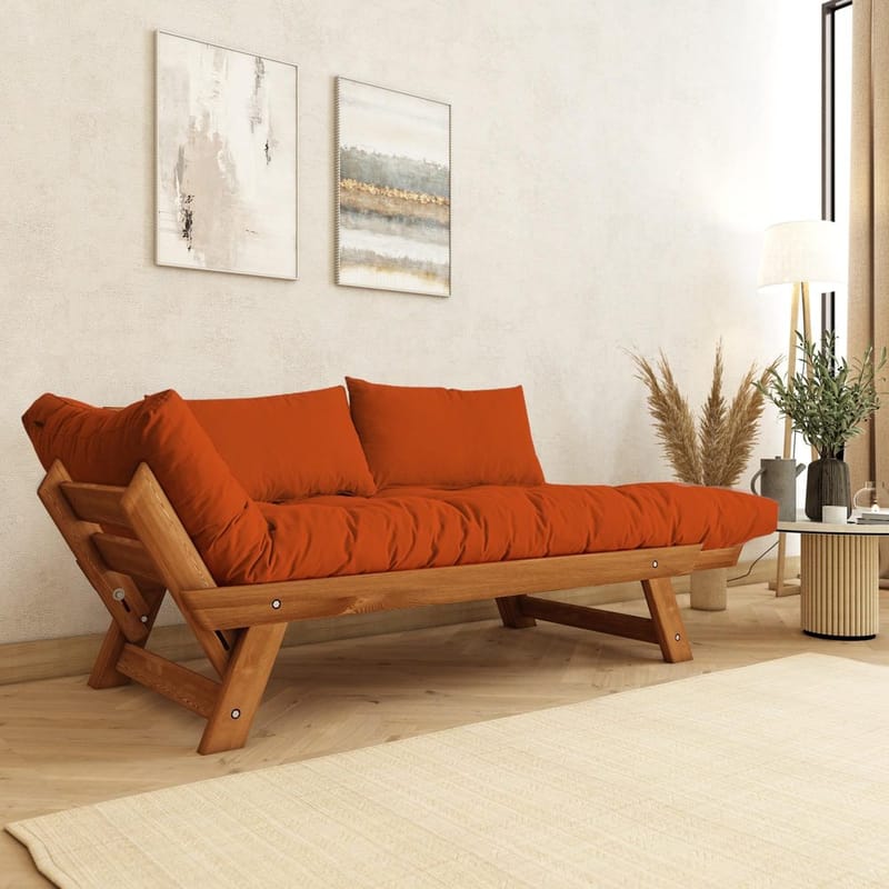 Zylar 2-personers Sovesofa - Brun/Orange - Møbler - Sofaer - Sovesofaer