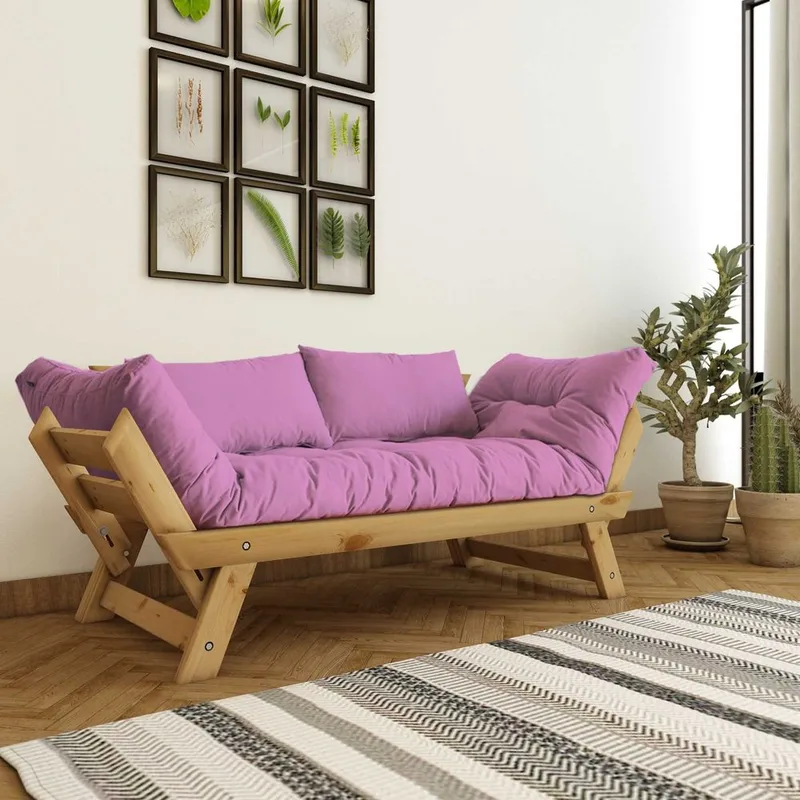 Zylar 2-personers Sovesofa, Rosa/Natur
