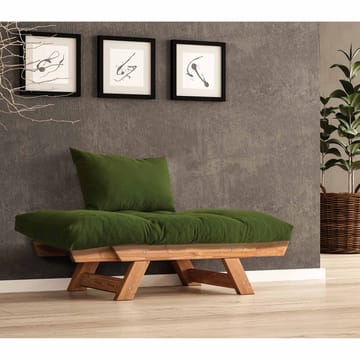 Zylar 2-personers Udtrækkelig Sovesofa med Træramme 75x140 cm i Hør - Grøn|Brun - Møbler - Sofaer - Sovesofaer - 2 personers sovesofa
