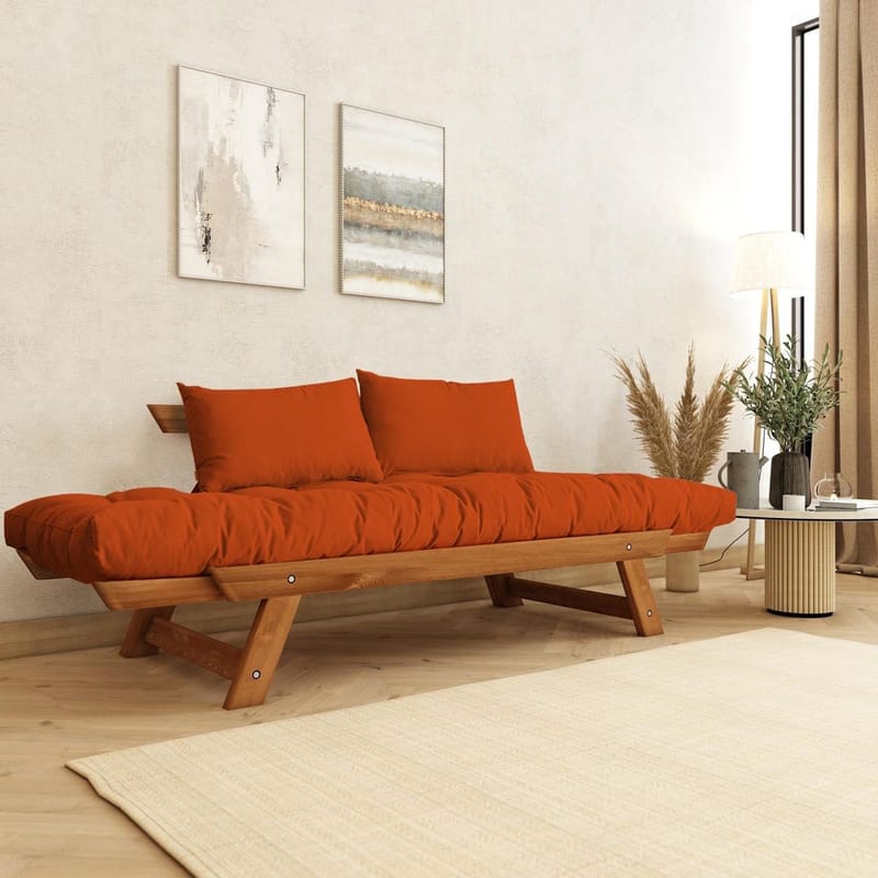 Zylar 2-personers Sovesofa - Brun/Orange - Møbler - Sofaer - Sovesofaer