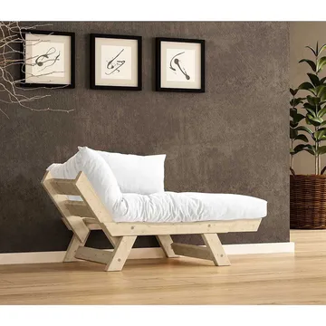 Zylar 2-personers Sovesofa - Hvid/Natur - Møbler - Sofaer - Sovesofaer - 2 personers sovesofa