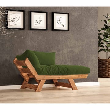 Zylar 2-personers Udtrækkelig Sovesofa med Træramme 75x140 cm i Hør - Grøn|Brun - Møbler - Sofaer - Sovesofaer - 2 personers sovesofa
