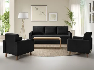 sovesofagruppe OVIEDO Verita 98 - sort - Møbler - Sofaer - Sofagrupper