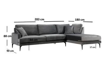 Stacker Hjørnesofa med Chaiselong Højre - Sort - Møbler - Sofaer - Sofa med chaiselong