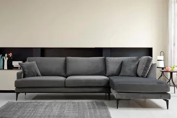 Stacker Hjørnesofa med Chaiselong Højre - Sort - Møbler - Sofaer - Sofa med chaiselong