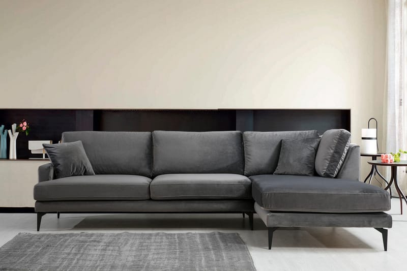 Stacker Hjørnesofa med Chaiselong Højre - Sort - Møbler - Sofaer - Sofa med chaiselong