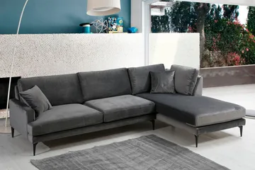 Stacker Hjørnesofa med Chaiselong Højre - Sort - Møbler - Sofaer - Sofa med chaiselong
