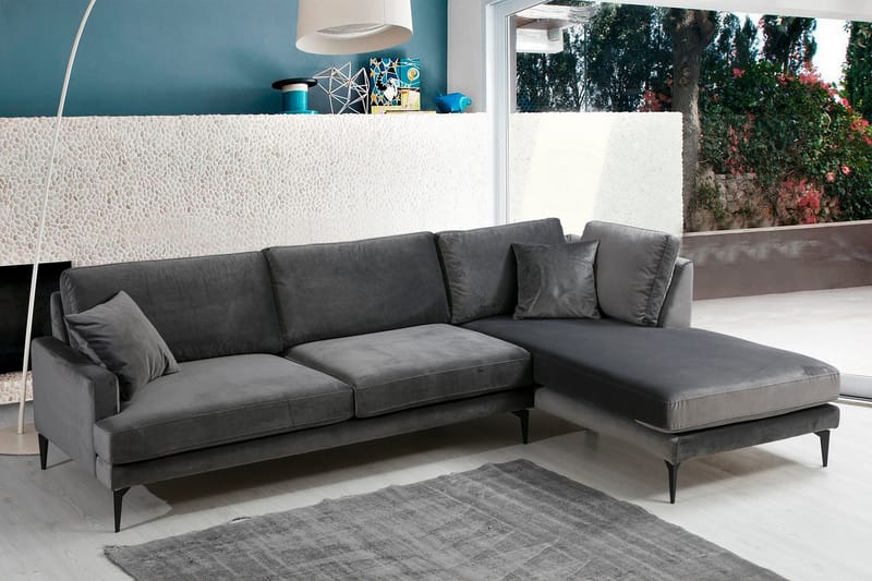Stacker Hjørnesofa med Chaiselong Højre - Sort - Møbler - Sofaer - Sofa med chaiselong