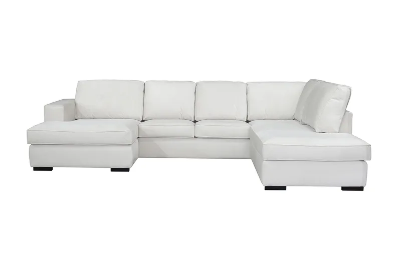 Steinland U-sofa Divan Højre, Hvide træben