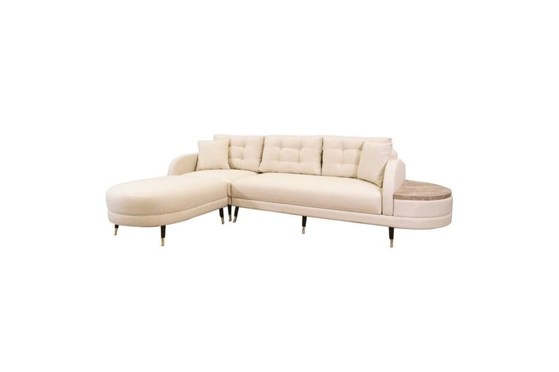 Sufian 3-personers sofa med Divan - Cremevhid - Møbler - Sofaer - Sofa med chaiselong