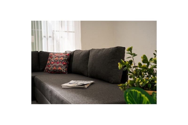 Sufian Hjørne sovesofa 4 personers - Antracit - Møbler - Sofaer - Sovesofaer