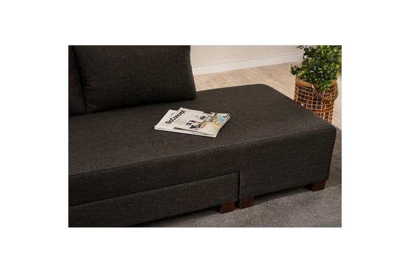 Sufian Hjørne sovesofa 4 personers - Antracit - Møbler - Sofaer - Sovesofaer