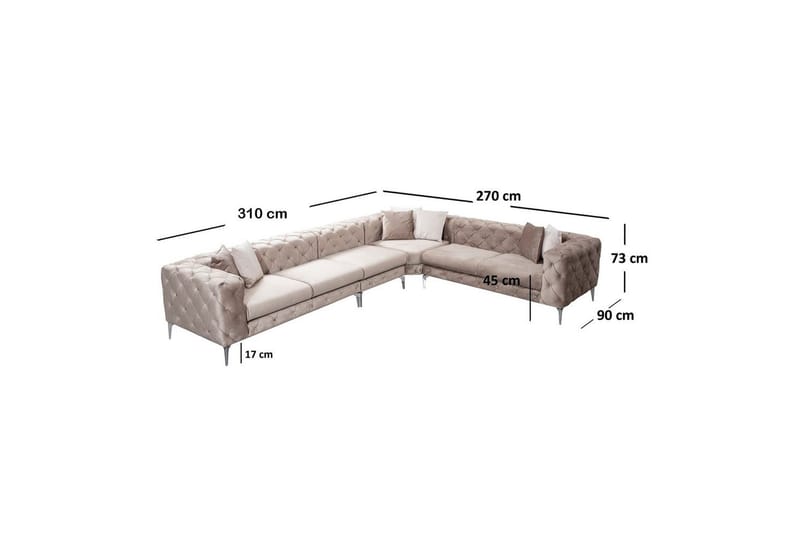 Sufian hjørnesofa 5 personers - Beige - Møbler - Sofaer - Hjørnesofa