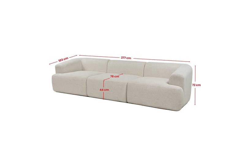 Sufian Sofa 4 Personers - Hvid - Møbler - Sofaer - 4 personers sofa