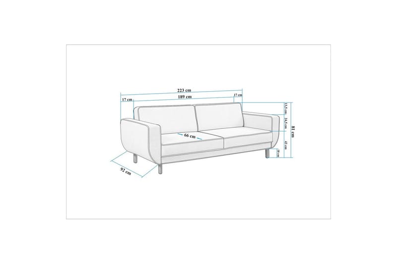 Sufian sofasæt 3 personers - Brun/Cremevhid - Møbler - Sofaer - Sofagrupper
