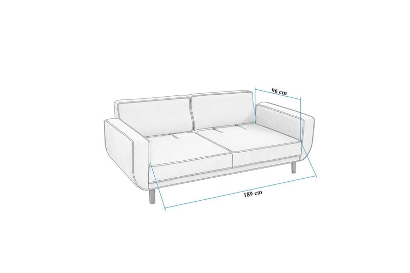 Sufian sofasæt 3 personers - Brun/Cremevhid - Møbler - Sofaer - Sofagrupper