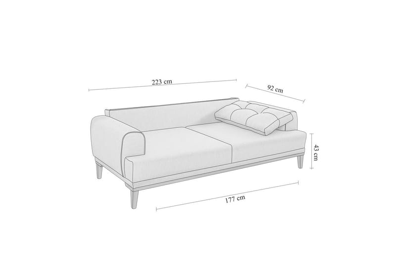 Sufian sofasæt 3 personers - Mellemfarvet træ/Cremevhid - Møbler - Sofaer - Sofagrupper