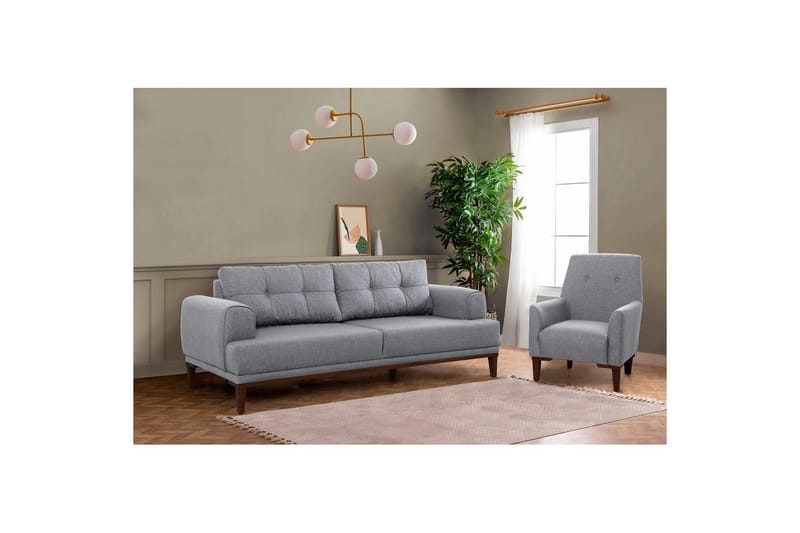 Sufian sofasæt 3 personers - Brun/Kulgrå - Møbler - Sofaer - Sofagrupper