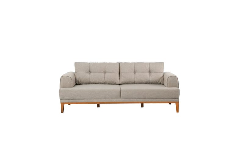Sufian sofasæt 3 personers - Mellemfarvet træ/Cremevhid - Møbler - Sofaer - Sofagrupper