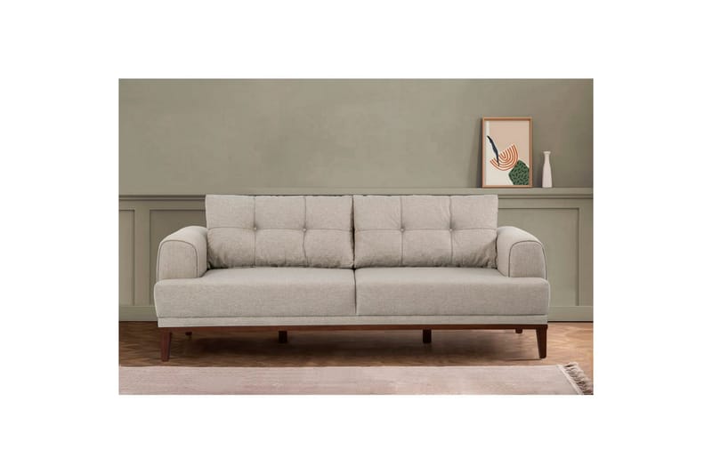 Sufian sofasæt 3 personers - Brun/Cremevhid - Møbler - Sofaer - Sofagrupper