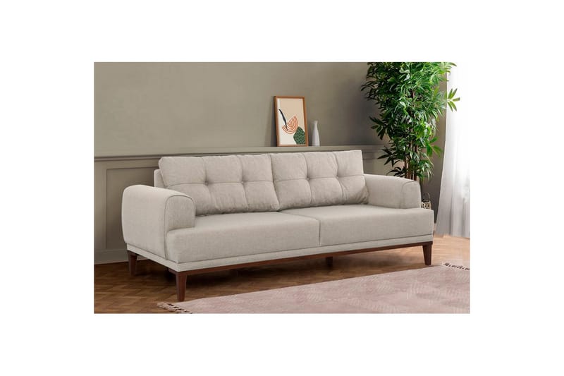 Sufian sofasæt 3 personers - Brun/Cremevhid - Møbler - Sofaer - Sofagrupper