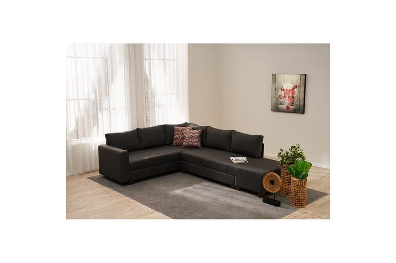 Sufian Soffa med Chaiselong 4-sits - Antracit - Møbler - Sofaer - Sovesofaer