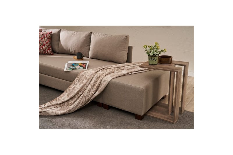 Sufian Soffa med Chaiselong 4-sits - Beige - Møbler - Sofaer - Sovesofaer