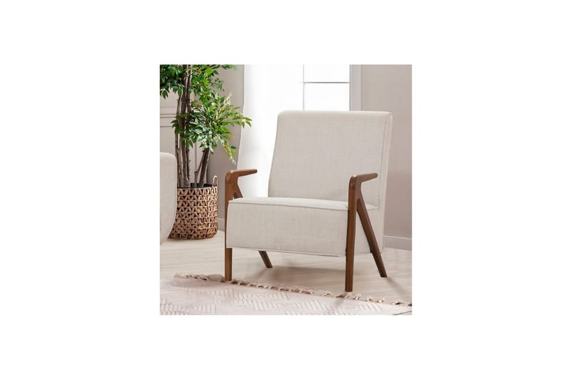 Sufian Sovesofa 3-sits - Mellemfarvet træ/Cremevhid - Møbler - Sofaer - Sovesofaer