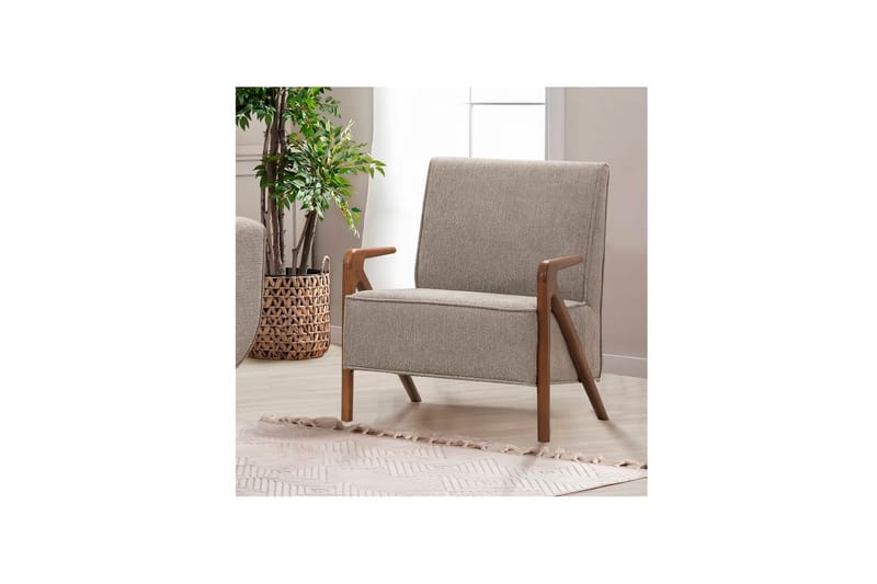 Sufian Sovesofa 3-sits - Mellemfarvet træ/Grå - Møbler - Sofaer - Sovesofaer