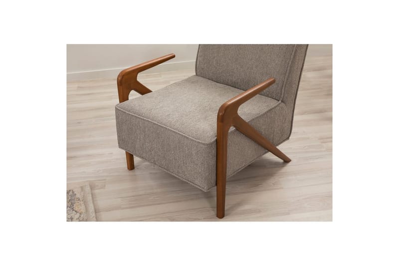 Sufian Sovesofa 3-sits - Mellemfarvet træ/Grå - Møbler - Sofaer - Sovesofaer
