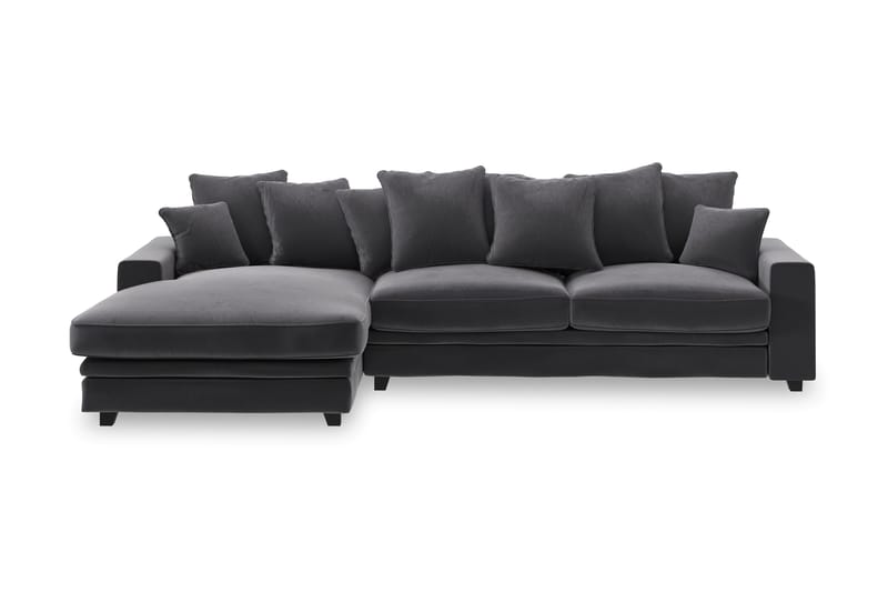 Swindon 3-pers. sofa med Chaiselong venstre - Mørkegrå - Sofa med chaiselong - 3 personers sofa med chaiselong
