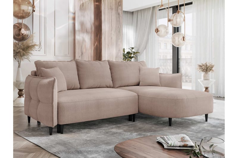 Sycylia Sofa med Divan 3-personers - Rosa - Møbler - Sofaer - Sofa med chaiselong
