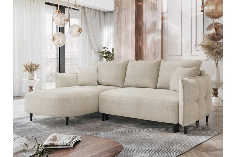 Sycylia Sofa med Divan 3-personers - Beige - Møbler - Sofaer - Sofa med chaiselong