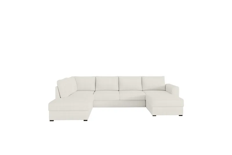 Taberk Sofa med Chaiselong og Divan 4-personers, Hvid