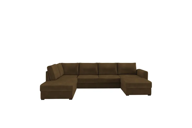 Taberk Sofa med Chaiselong og Divan 4-personers - Brun - Møbler - Sofaer - U Sofa