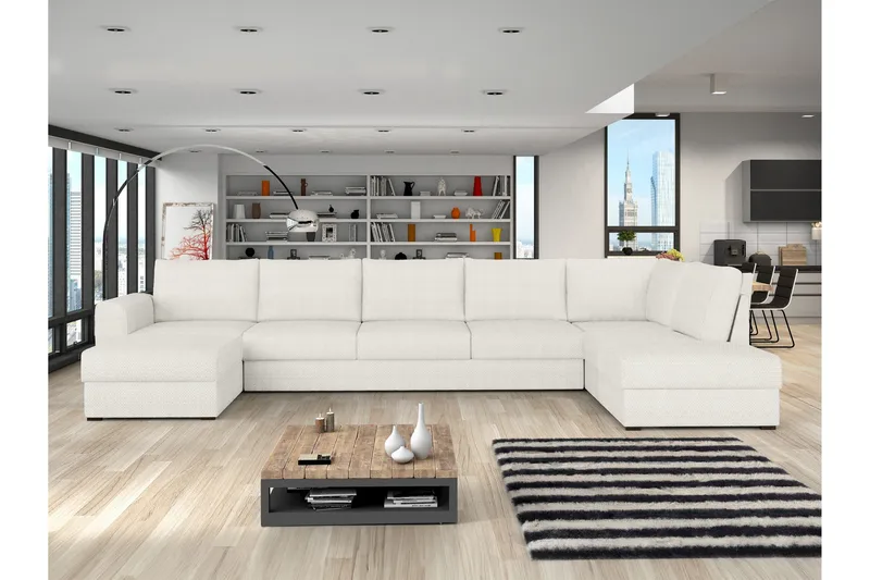 Taberk Sofa med Chaiselong og Divan 5-personers - Hvid - Møbler - Sofaer - U Sofa