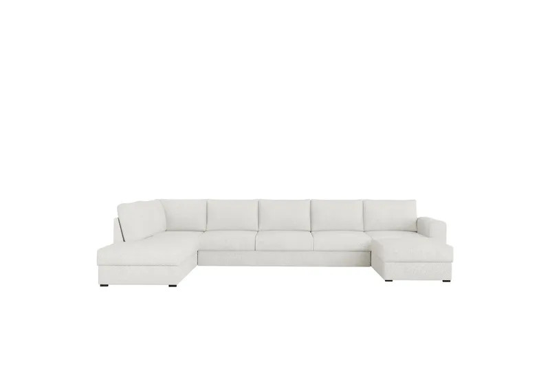 Taberk Sofa med Chaiselong og Divan 5-personers, Hvid