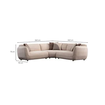 Talrosen 5-personers Hjørnesofa - Cremehvid - Møbler - Sofaer - Hjørnesofa