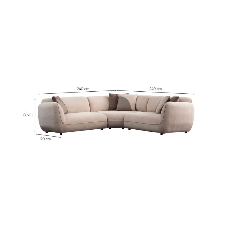 Talrosen 5-personers Hjørnesofa - Cremehvid - Møbler - Sofaer - Hjørnesofa