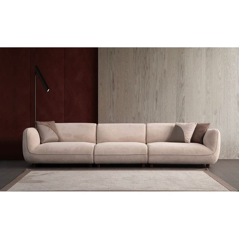 Talrosen Rund Modulsofa i Bouclé - Beige - Møbler - Sofaer - 4 personers sofa