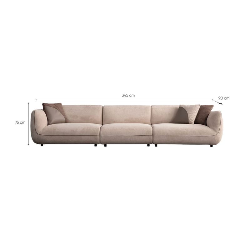 Talrosen Rund Modulsofa i Bouclé - Beige - Møbler - Sofaer - 4 personers sofa