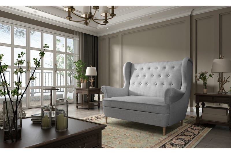 Tiny 2 pers sofa med armlæn, Grå