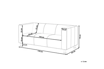 Tomio Sofa 3-personers - Hvid/Sølv - Møbler - Sofaer - 3 personers sofa