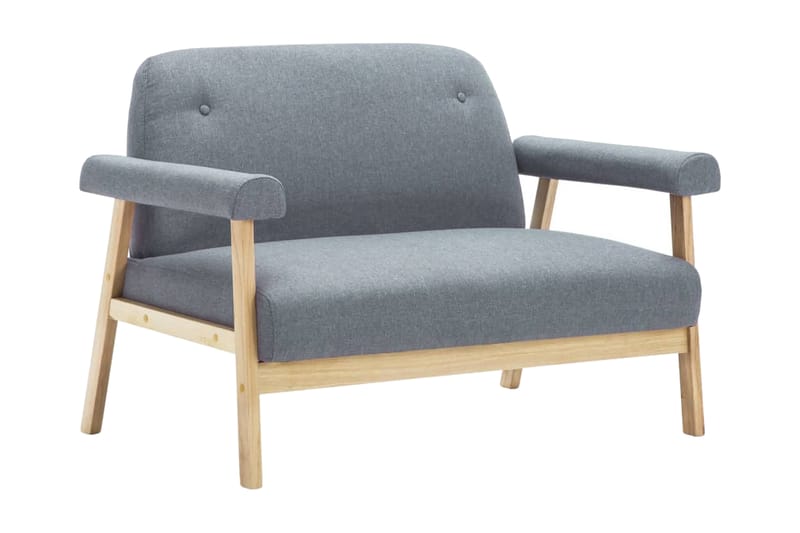 Topersoners Sofa I Stof Lysegrå - Grå - 2 personers sofa