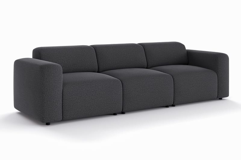 Torvasen 3-personers sofa i stof - Sort - Møbler - Sofaer - 3 personers sofa