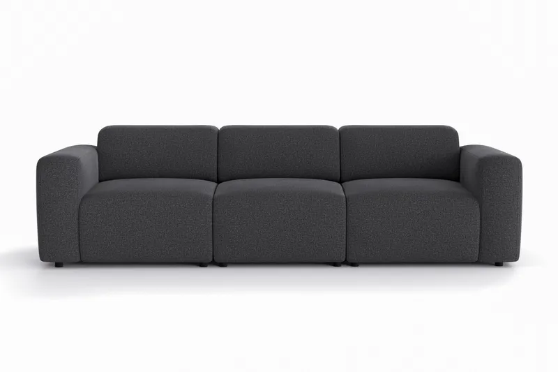 Torvasen 3-personers sofa i stof - Sort - Møbler - Sofaer - 3 personers sofa