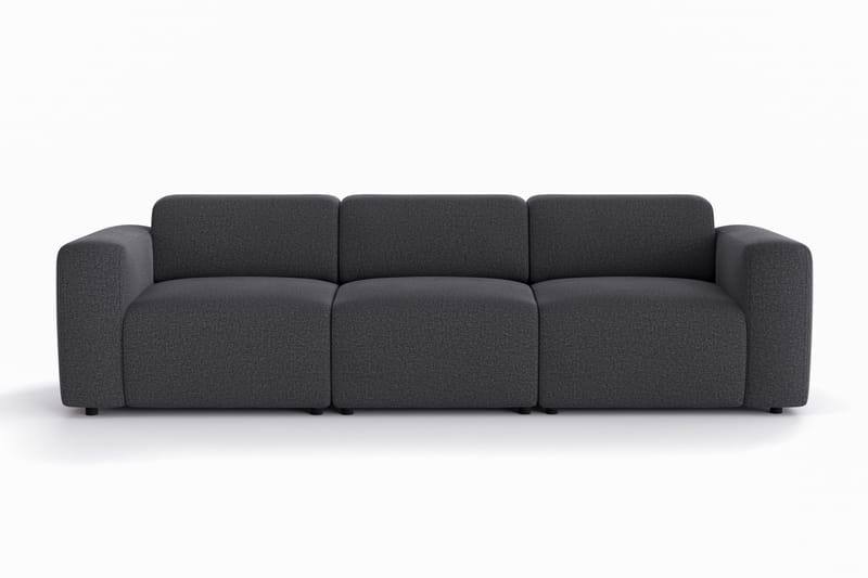 Torvasen 3-personers sofa i stof, Sort